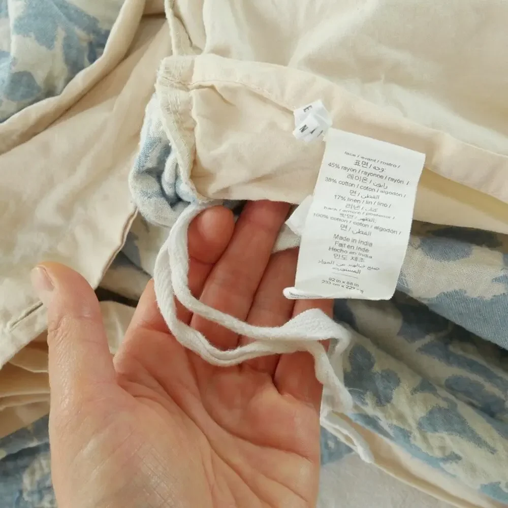 Pottery Barn Jacquard Medallion Duvet Cover Full Queen 2 Standard Shams Blue - Picture 3 of 16